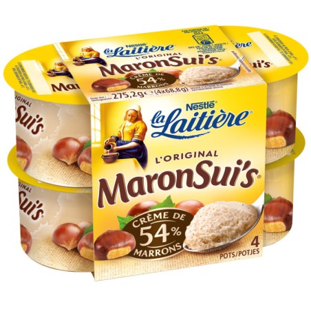 LA LAITIERE Crème dessert Maronsui's - 4x68.8g