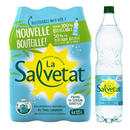 SALVETAT Eau gazeuse - 6x1.15L