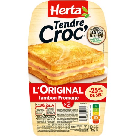 HERTA Tendre Croc' jambon sel réduit - 200g