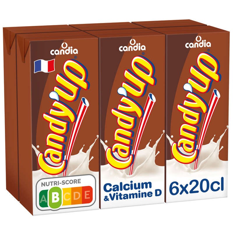 CANDIA CANDY'UP Boisson lactée chocolat - 6x20cl