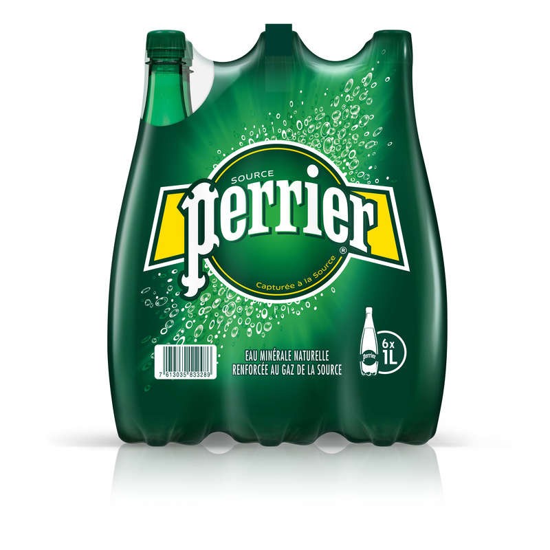 PERRIER Eau minérale naturelle Gazeuse - 6x1L