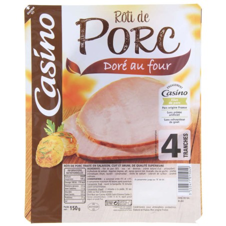 CASINO Rôti de porc Doré au Four - 150g