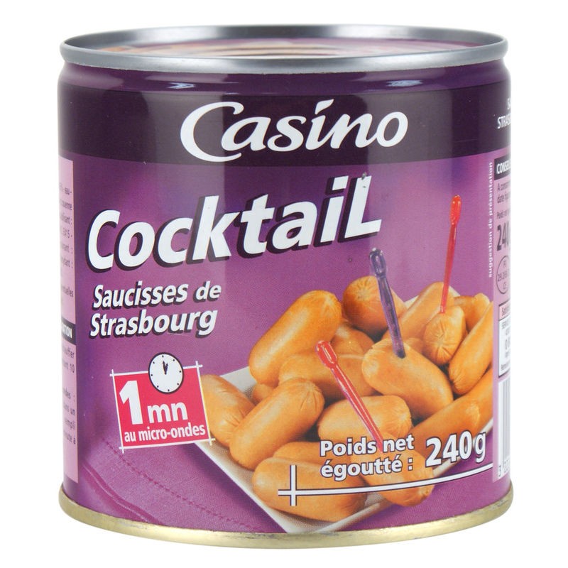 CASINO Cocktail Saucisses de Strasbourg - 240g