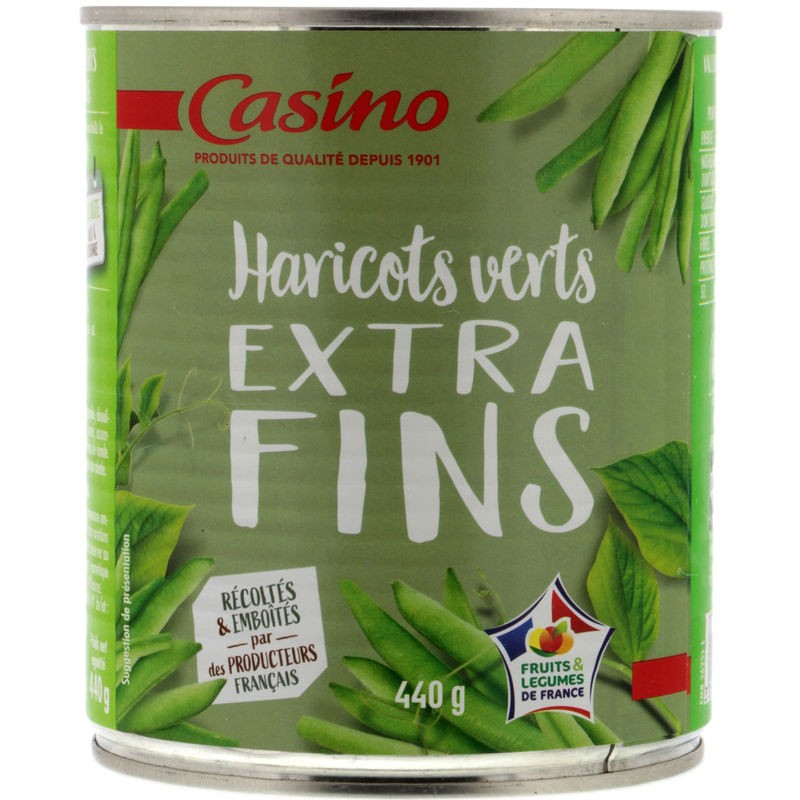 CASINO Haricots verts extra-fins - 440g