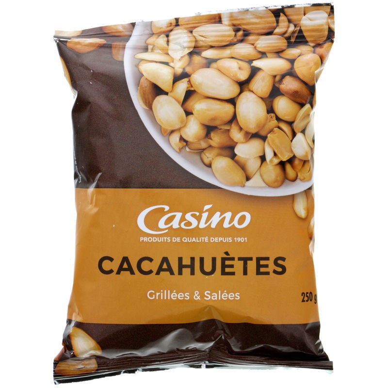 CASINO Cacahuètes grillées et salées - 250g