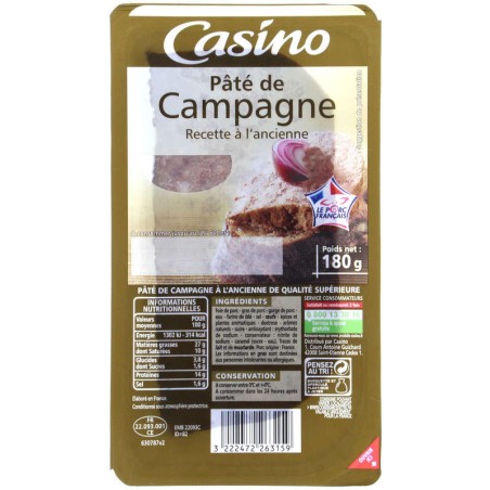 CASINO Paté de campagne recette à l'ancienne - 180g