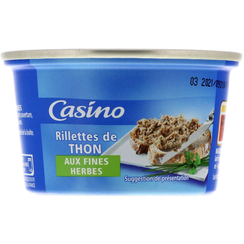 CASINO Rillettes de thon aux fines herbes - 120g