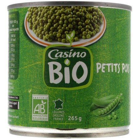 CASINO Petits pois Bio - 400g