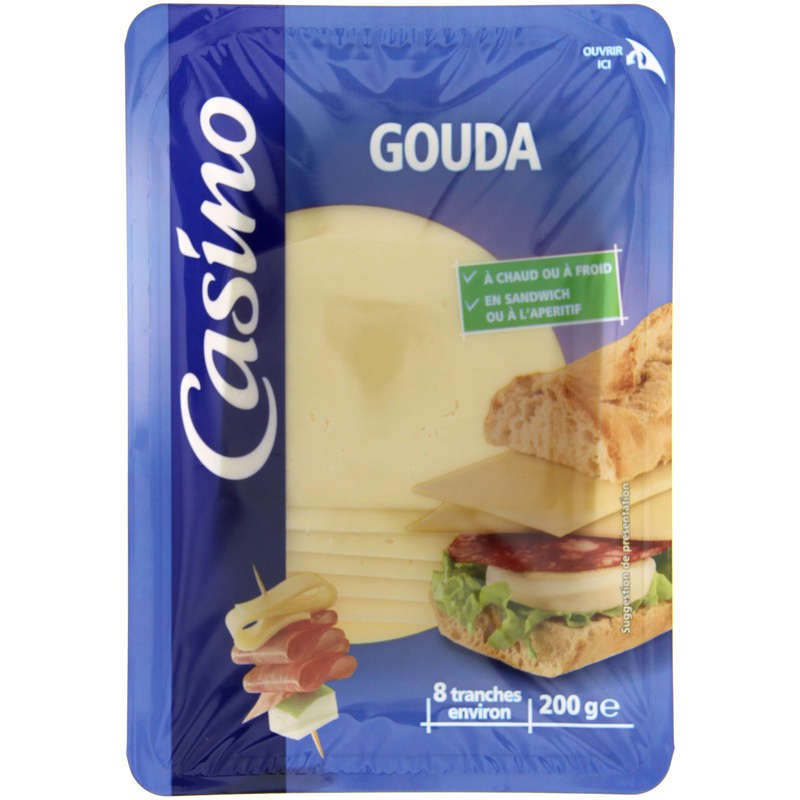 CASINO Gouda 8 tranches environ - 200g