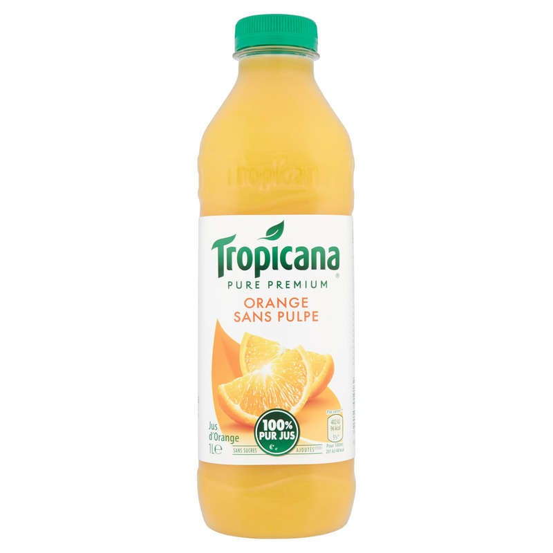 TROPICANA Jus d'orange sans pulpe - 1L