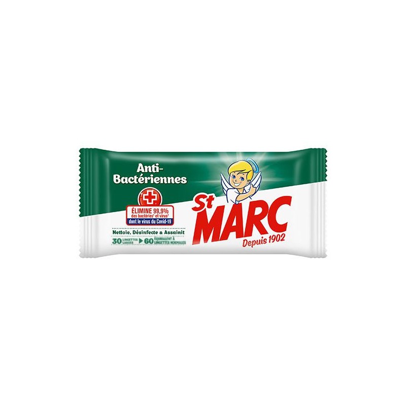 ST MARC Lingettes désinfectantes anti-bactérienne - x30