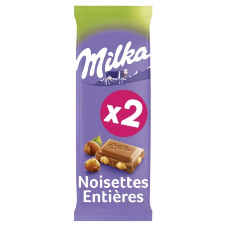 MILKA Chocolat lait noissette - 2x100g