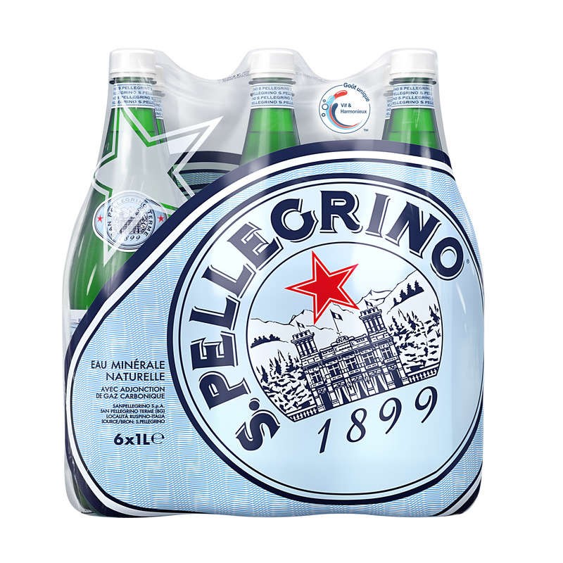 SAN PELLEGRINO Eau minérale naturelle Gazeuse - 6x1L