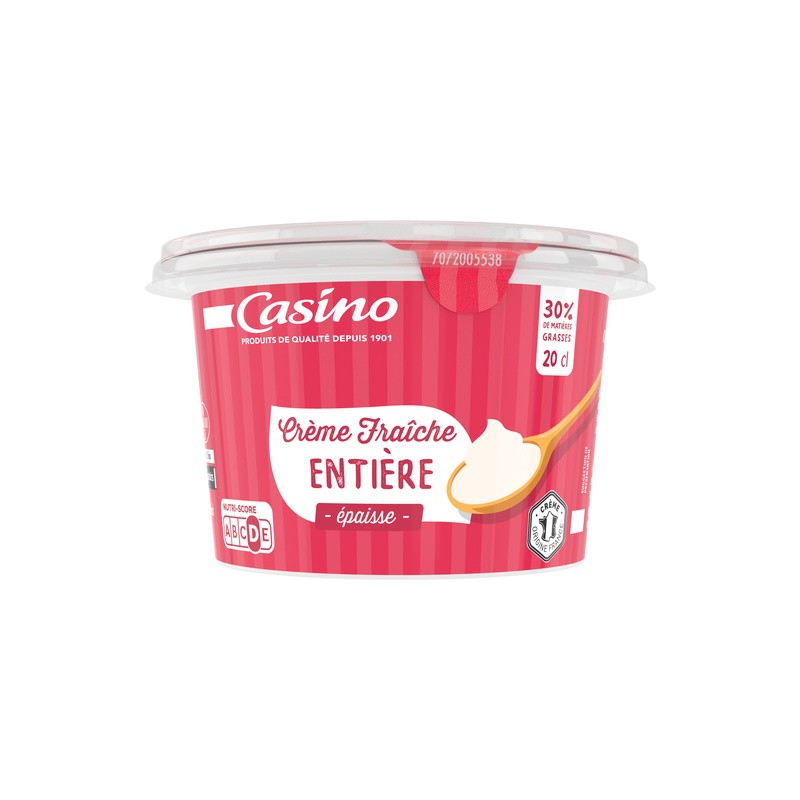 CASINO Crème fraîche épaisse 30%MG - 20cl