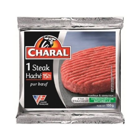 CHARAL Steak haché de bœuf 15%Mg - 130g