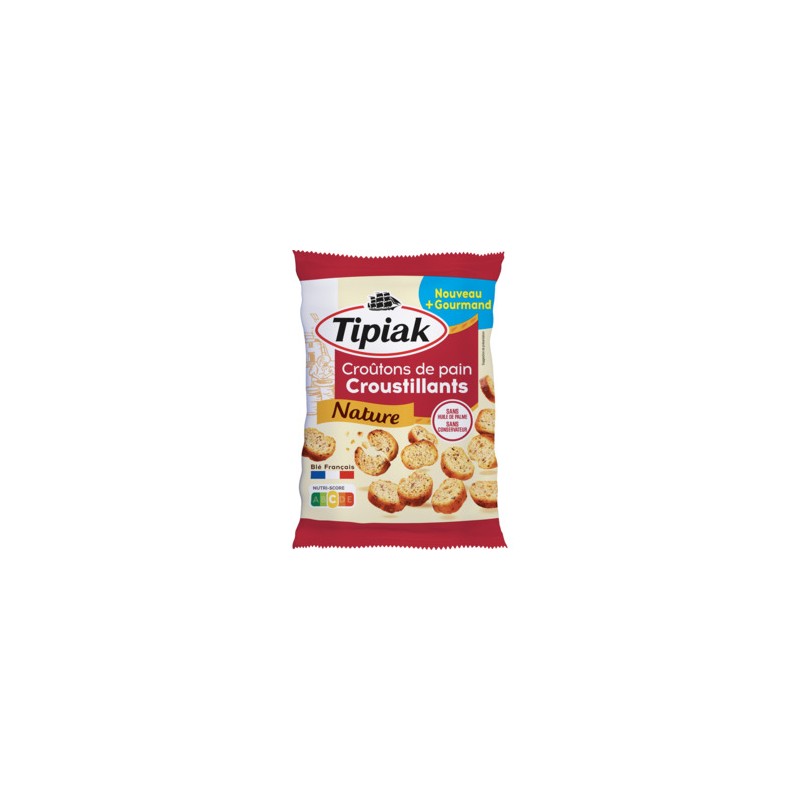 TIPIAK Croûtons de Pain Croustillants Nature - 75g TIPIAK Croûtons de Pain Croustillants Nature - 75g